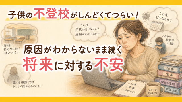 子供の不登校がしんどくてつらい！原因がわからないまま続く将来に対する不安