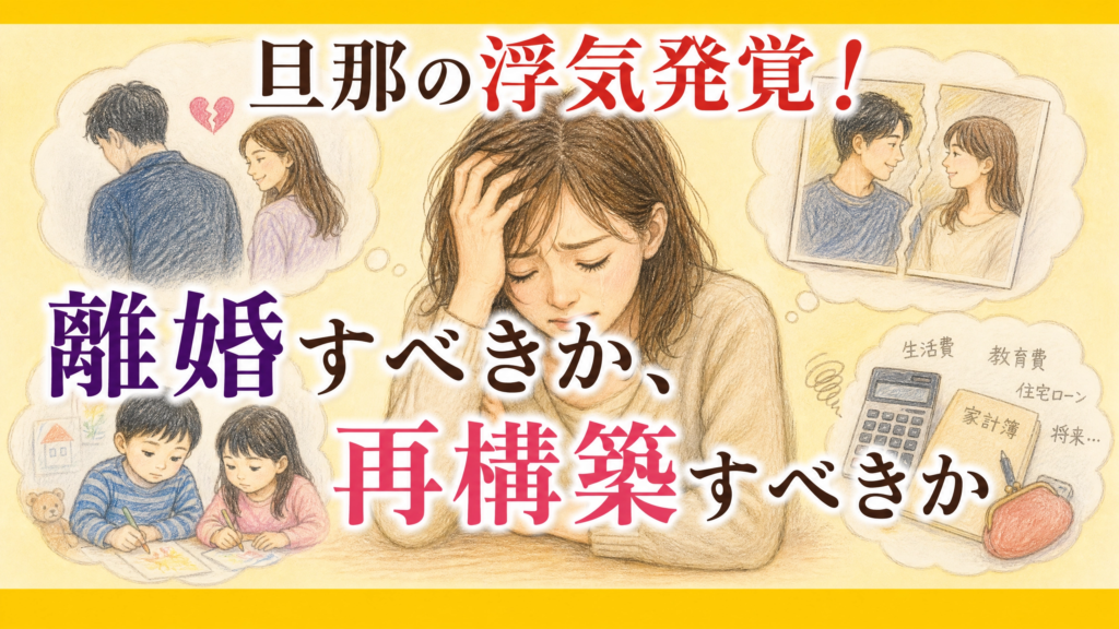 旦那の浮気はほっとくべき？離婚か再構築かどうしたらいいか