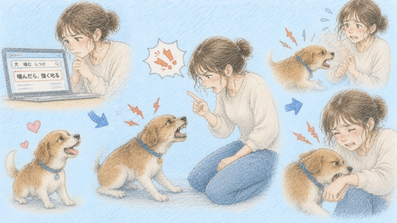 「噛んだら、強く叱る」という方法を続けていた