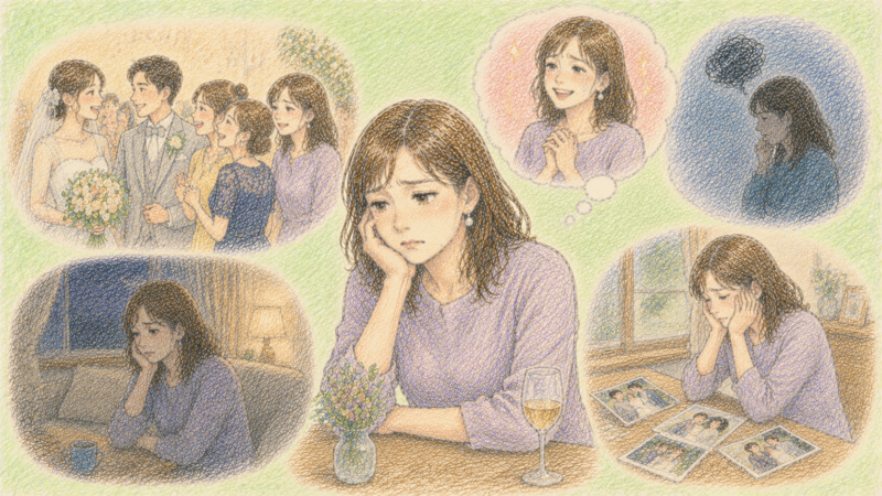 友人の結婚式に招かれるたびに、心から祝福したい気持ちと、少し胸が締めつけられるような複雑な気持ちの両方を感じていた