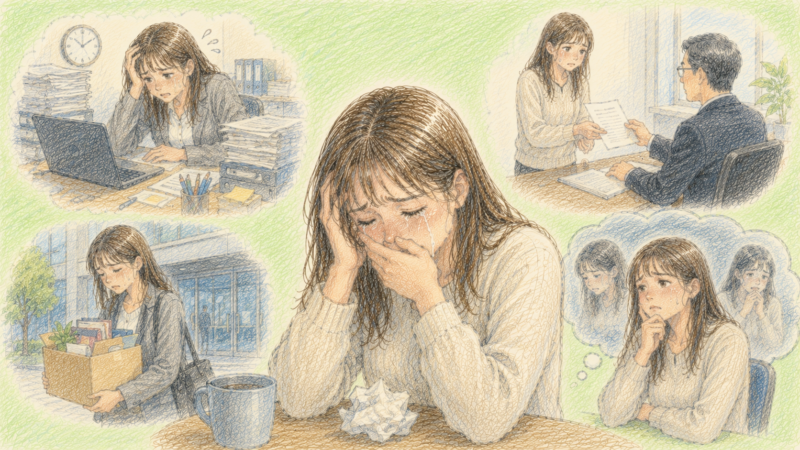 毎日こわくて、もう限界で追いつめられて後先も考えずに辞表を出してしまった