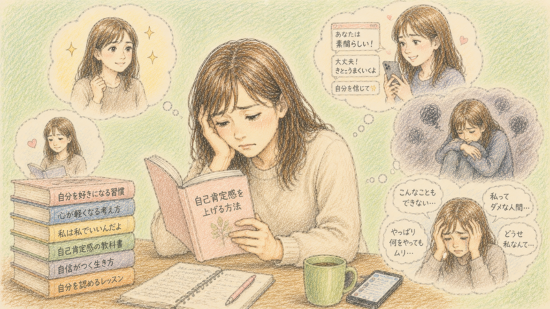 本を読むとその時は頑張ろうって思えるが、一人になるとまた自分を責めてしまう