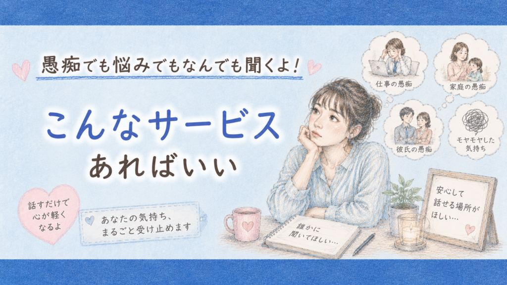 愚痴でも悩みでもなんでも聞くよ！こんなサービスあればいい