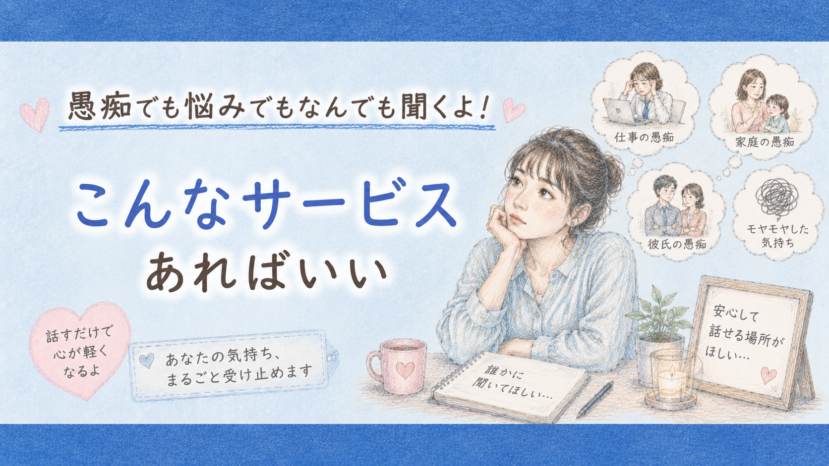 愚痴でも悩みでもなんでも聞くよ！こんなサービスあればいい