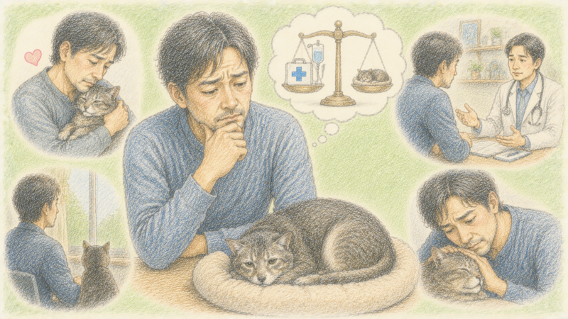 17歳になる愛猫の腎臓病の治療方針について、悩み続けていた40代の男性、Kさん