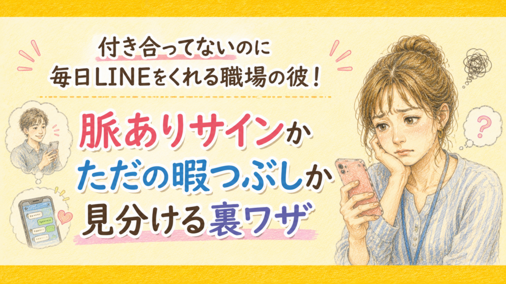 付き合ってないのに毎日LINEをくれる職場の彼！脈ありサインかただの暇つぶしか見分ける裏ワザ