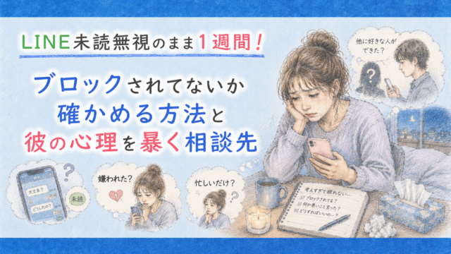 LINE未読無視のまま1週間！ブロックされてないか確かめる方法と彼の心理を暴く相談先