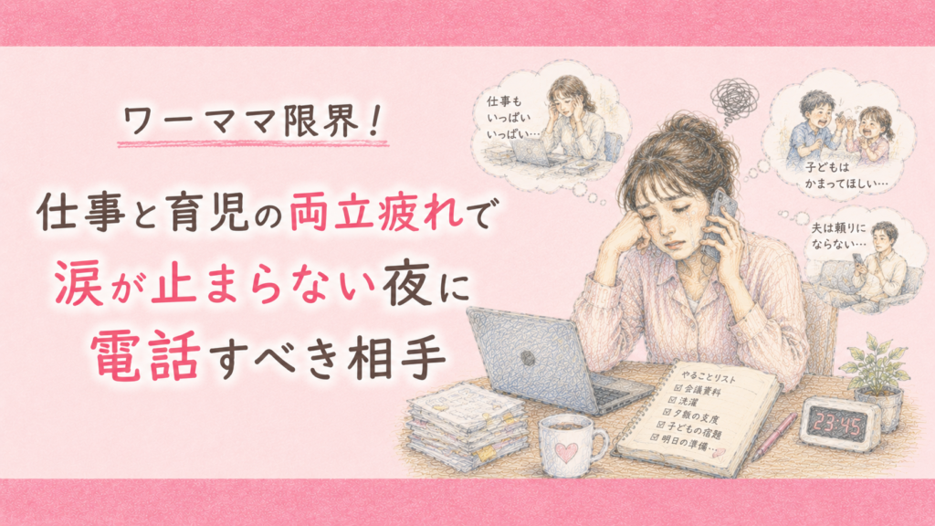 ワーママ限界！仕事と育児の両立疲れで涙が止まらない夜に電話すべき相手