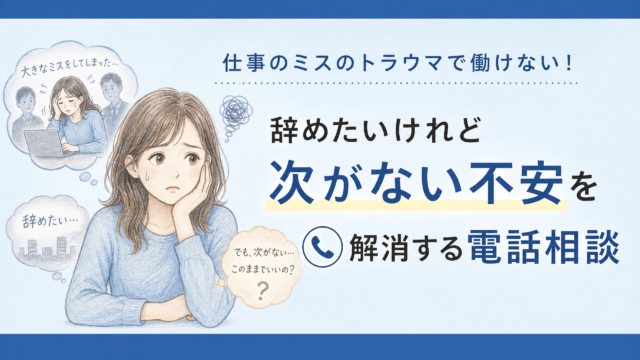 仕事のミスのトラウマで働けない！辞めたいけれど次がない不安を解消する電話相談