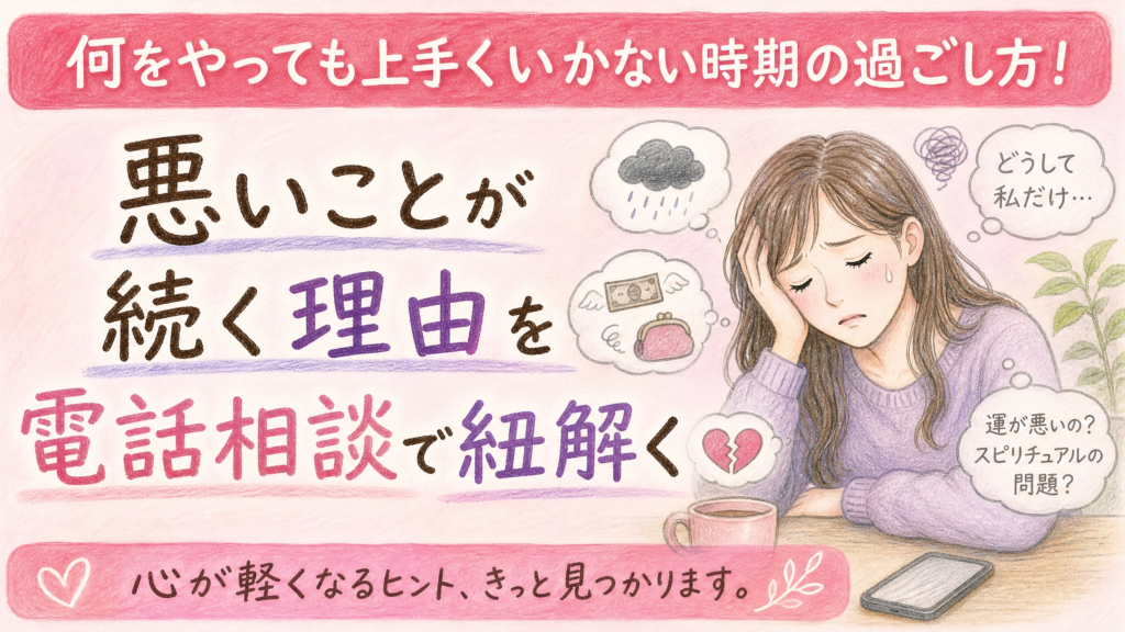 何をやっても上手くいかなくて疲れる時期の過ごし方。悪いことが続く理由を電話相談で紐解く
