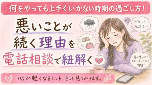 何をやっても上手くいかなくて疲れる時期の過ごし方。悪いことが続く理由を電話相談で紐解く