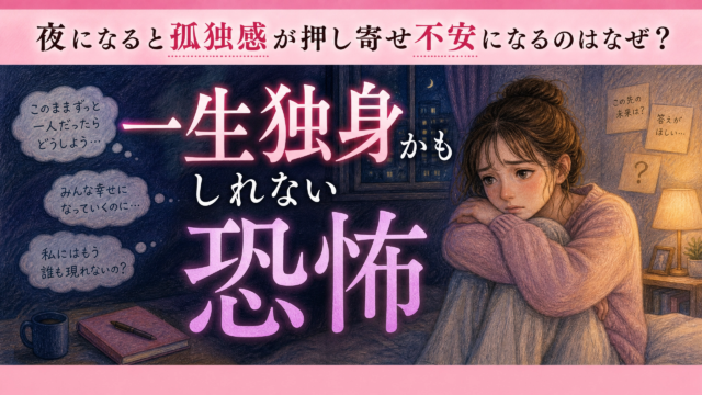 夜になると孤独感が押し寄せ不安になるのはなぜ？一生独身かもしれない恐怖