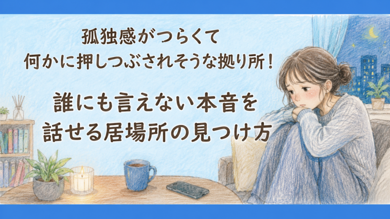孤独感がつらくて何かに押しつぶされそう！誰にも言えない本音を話せる拠り所の見つけ方