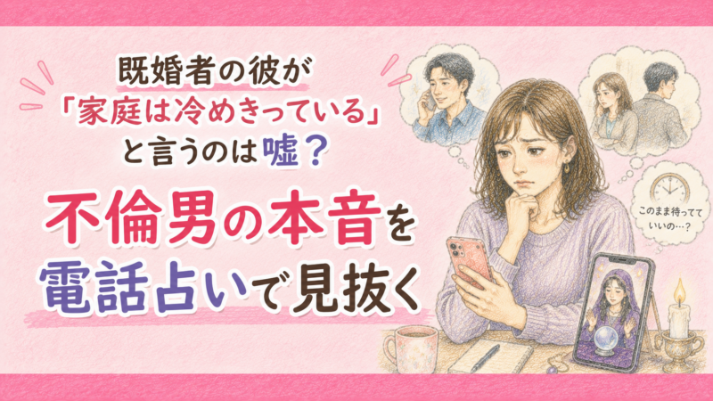 既婚者の彼が『家庭は冷めきっている』と言うのは嘘？不倫男の本音を電話占いで見抜く