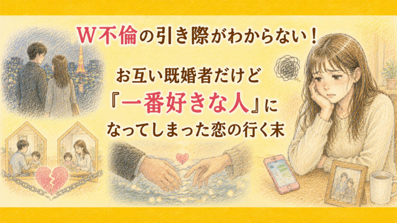 Ｗ不倫の引き際がわからない！お互い既婚者だけど『一番好きな人』になってしまった恋の行く末