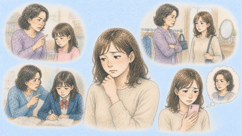幼い頃から母親に厳しく管理され、進路や交友関係にまで口を出されて育った