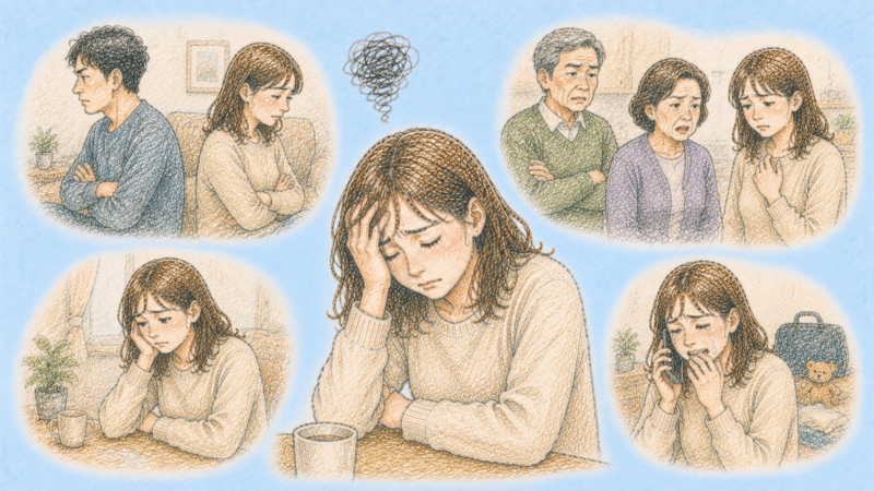 長年続いていた夫婦間のすれ違いに加え義理の家族とのトラブルが重なり精神的に限界を迎えていた