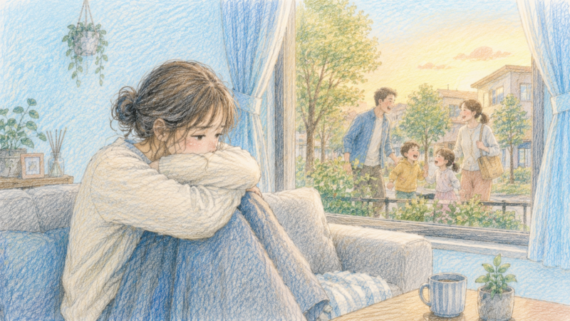 休日の夕方、窓の外から家族連れの楽しそうな声が聞こえてきたときに、急に胸が締めつけられるような寂しさを感じる