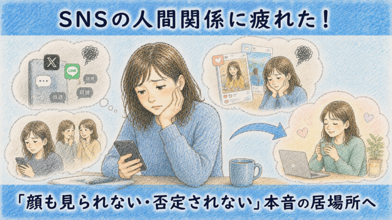 SNSの人間関係に疲れた！「顔も見られない・否定されない」本音の居場所へ