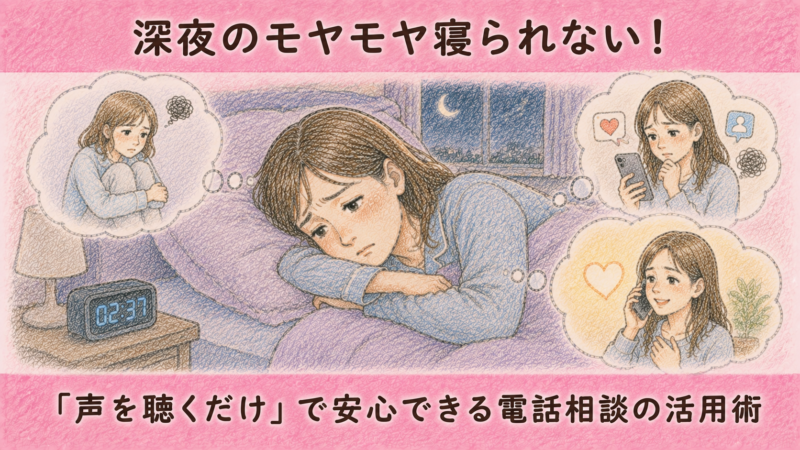 【深夜のモヤモヤ】寝られない時に「声を聴くだけ」で安心できる電話相談の活用術