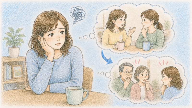 人間関係のしがらみがあるので簡単には話せない