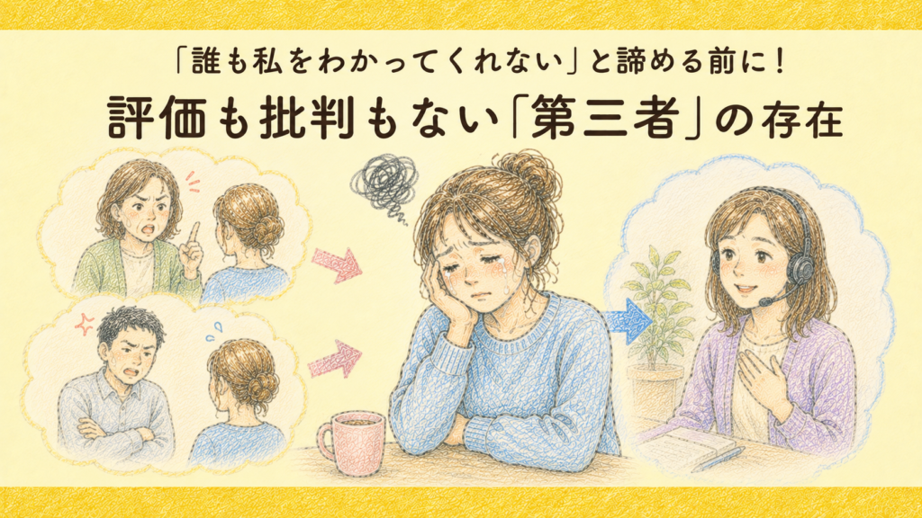 「誰も私をわかってくれない」と諦める前に！評価も批判もない「第三者」の存在