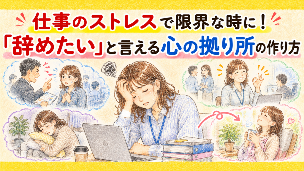 仕事のストレスで限界な時に！「辞めたい」と言える心の拠り所の作り方