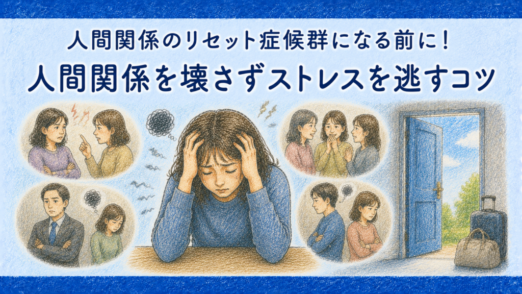 人間関係のリセット症候群になる前に！人間関係を壊さずストレスを逃すコツ
