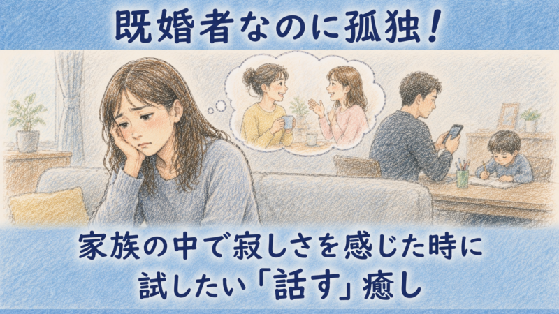 既婚者なのに孤独！家族の中で寂しさを感じた時に試したい「話す」癒し