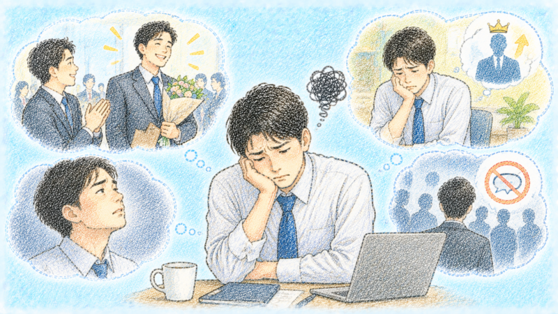 同期の友人が先に昇進したという話を聞いた時、心から祝う気持ちと同時に「なんで自分じゃないんだ」という悔しさが湧いてきた