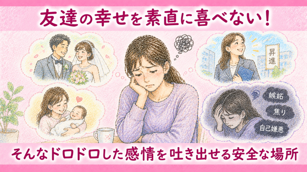 友達の幸せを素直に喜べない！そんなドロドロした感情を吐き出せる安全な場所