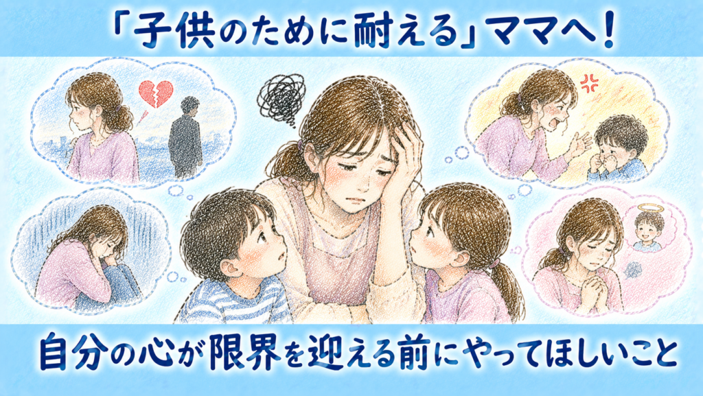 「子供のために耐える」ママへ！自分の心が限界を迎える前にやってほしいこと