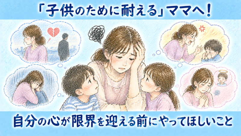 「子供のために耐える」ママへ！自分の心が限界を迎える前にやってほしいこと