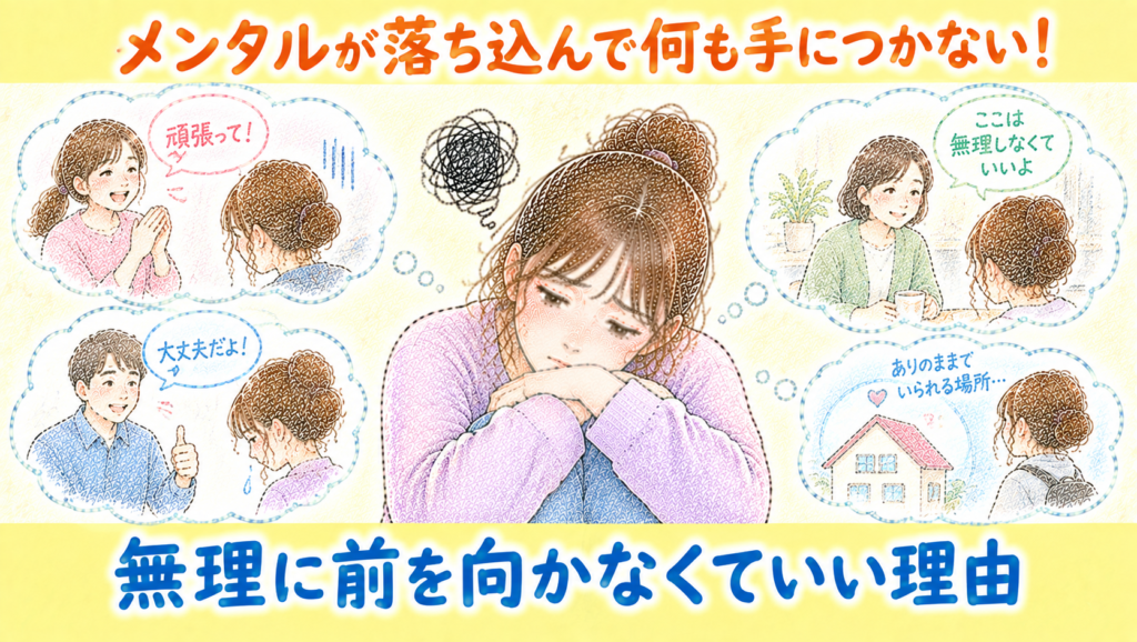 メンタルが落ち込んで何も手につかない！無理に前を向かなくていい理由