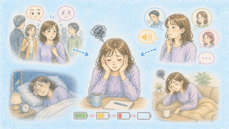 繊細な気質を持つHSPの方は、周囲の刺激や他人の感情の変化に、人一倍敏感に反応する傾向がある。