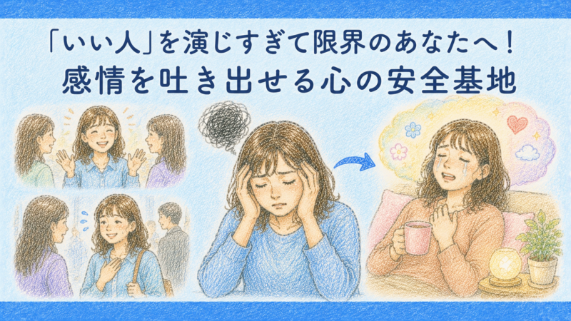 「いい人」を演じすぎて限界のあなたへ！感情を吐き出せる心の安全基地