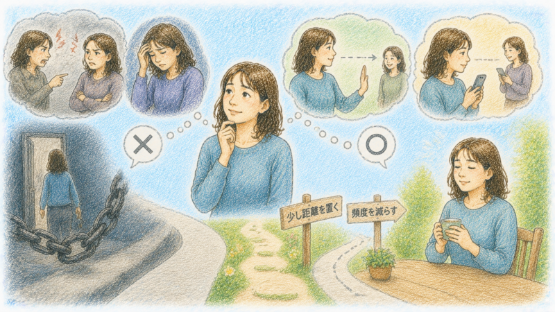 心に余裕が生まれると「少し距離を置く」「頻度を減らす」といった、より柔軟な選択肢を選べるようになる