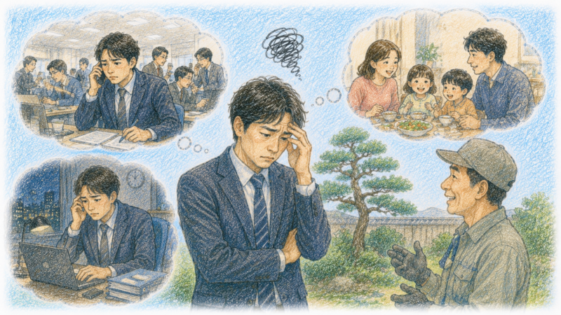 会社では気を遣い、家に帰れば家族との時間を大切にしなければと気を張り、結局どこにも自分が完全にリラックスできる時間がない