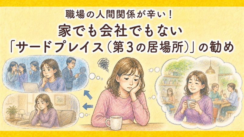 職場の人間関係が辛い！家でも会社でもない「サードプレイス（第3の居場所）」の勧め