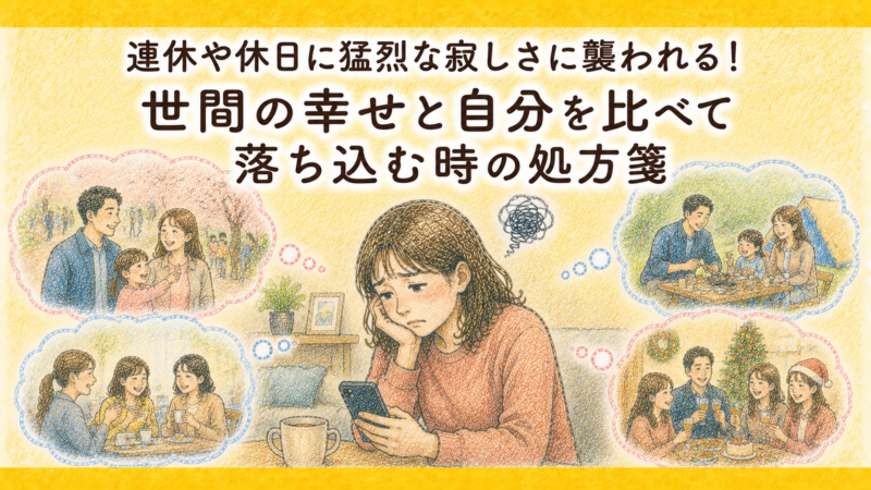 連休や休日に猛烈な寂しさに襲われる！世間の幸せと自分を比べて落ち込む時の処方箋