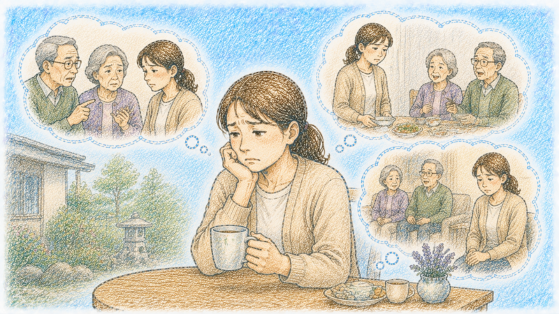 義両親の意見にはいつも合わせて自分の意見なんて一度も言ったことがない